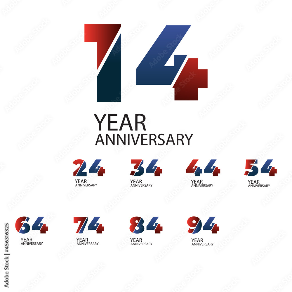 Year Anniversary Set Elegant Vector Template Design Illustration Year Anniversary Set Elegant Vector Template Design Illustration