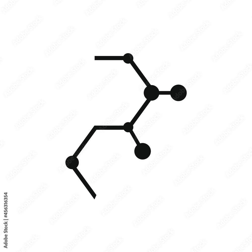 vector of several small circles attached to two truncated hexagons vector of several small circles attached to two truncated hexagons