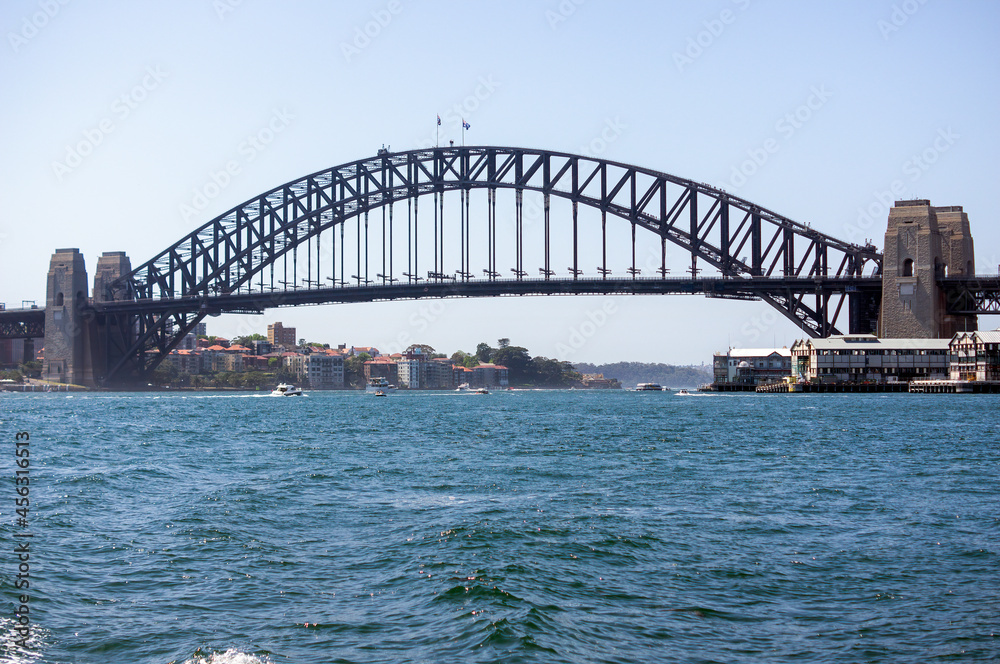 View of Sydney Harbour Bridge from water, Sydney, NSW, Australia
