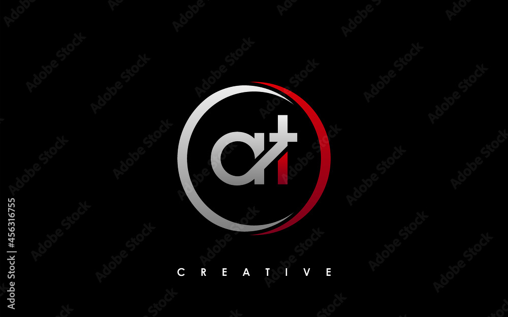AT Letter Initial Logo Design Template Vector Illustration AT Letter Initial Logo Design Template Vector Illustration