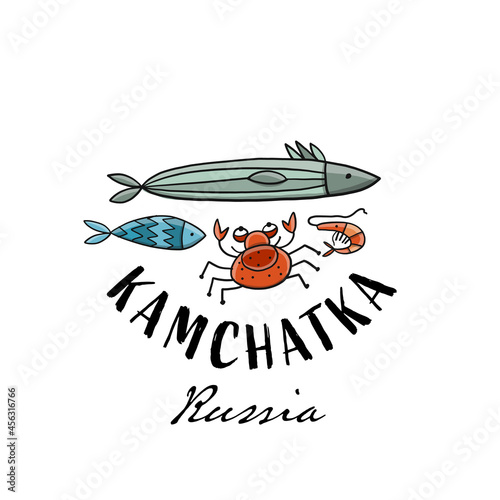 Kamchatka, Russian Far East. Sketch for your design