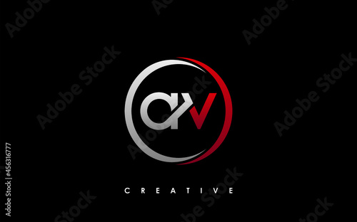 AV Letter Initial Logo Design Template Vector Illustration