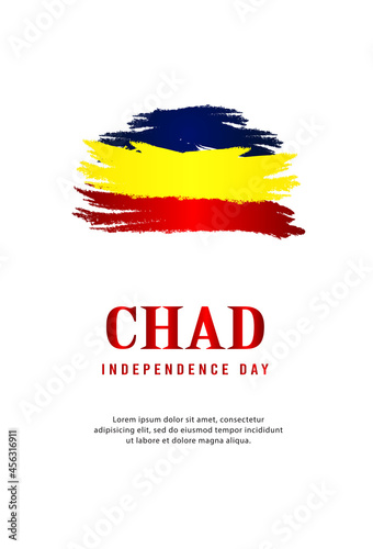 Brush Happy independence day of Chad. template, background. Vector illustration