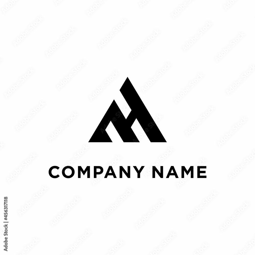 vector of letter h simple geometric triangle logo Stock Vector vector of letter h simple geometric triangle logo Stock Vector