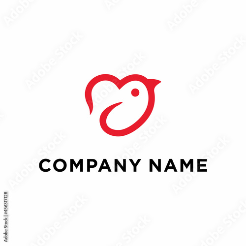 Love Bird Logo Vector Stock Vector