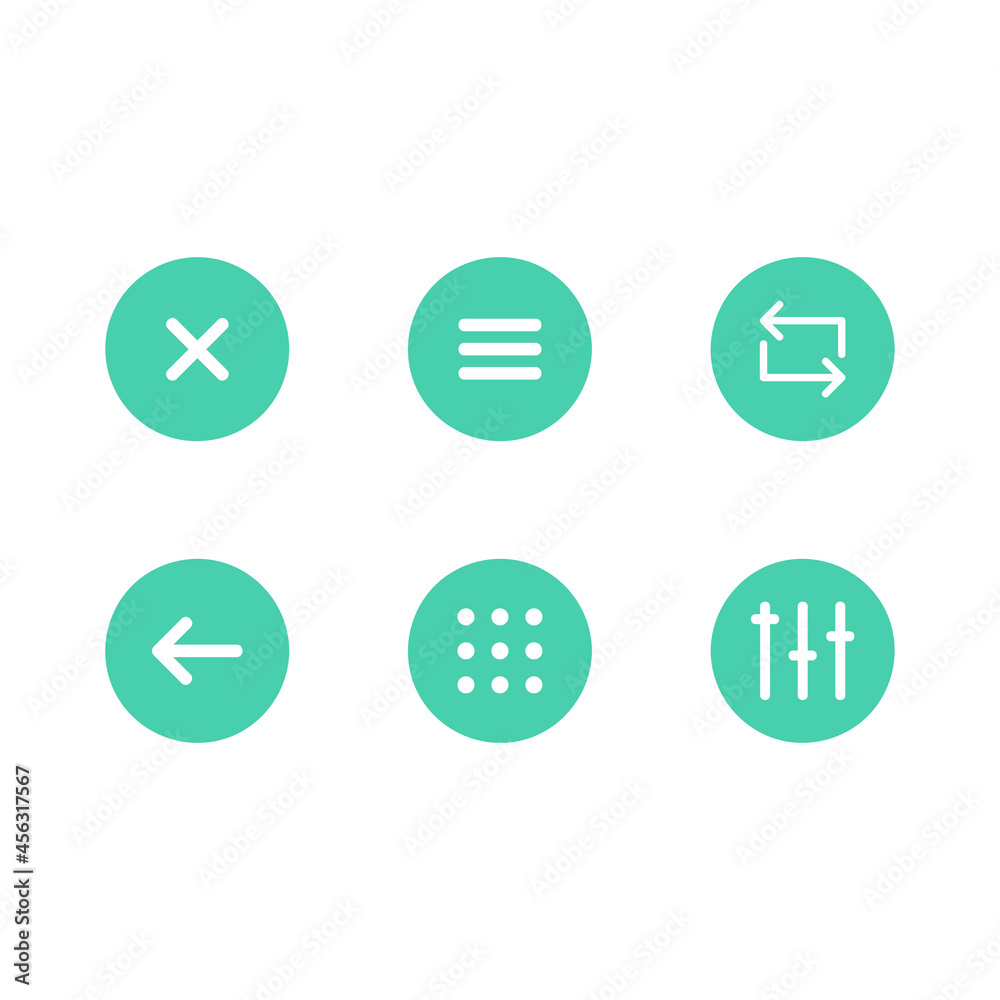 Simple UI Button Icons Set in EPS 10 Simple UI Button Icons Set in EPS 10