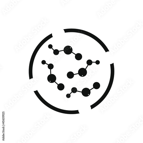group of molecules in a truncated circle