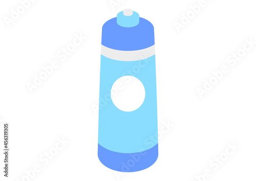 青い洗剤のボトル