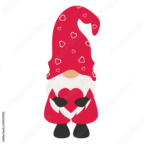 vector illustration of a Christmas gnome on a white background