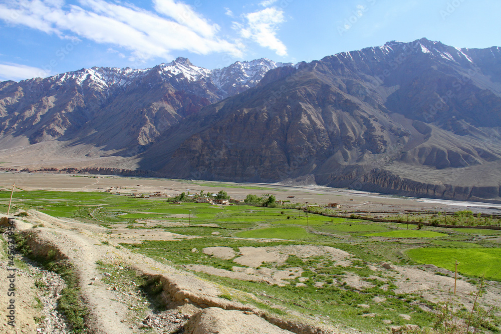 village in the mountains in Zanskar valley Zangla Ladakh India