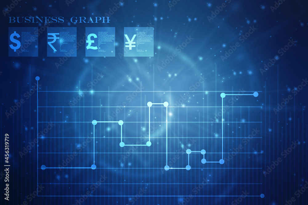 Business Growth graph on technology background, Futuristic raise arrow chart digital transformation abstract technology background. Big data and business growth currency stock and investment economy	