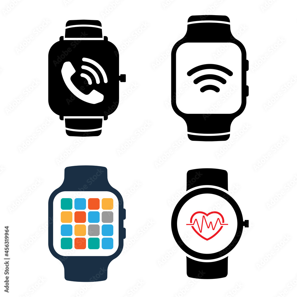 Smartwatch icon set design illustration template Smartwatch icon set design illustration template
