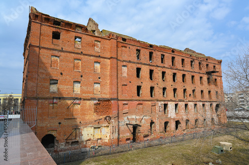 The ruins of the mill. Gerhardt's Mill, or Grudinin's Mill - a steam mill building destroyed during the days of the Battle of Stalingrad and not restored. photo