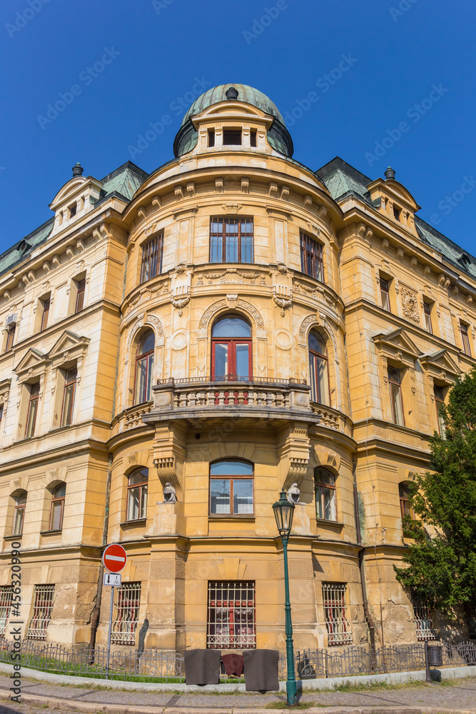 Historic yellow building in the center of Litomerice, Czech Republic Historic yellow building in the center of Litomerice, Czech Republic
