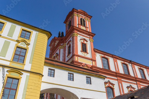 Towers of the Church of the Annunciation in Litomerice, Czech Republic