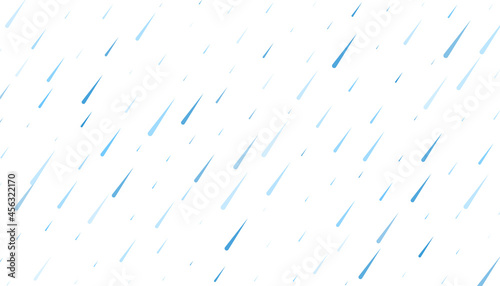 rain with falling water drops on white background