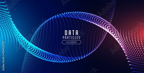 motion particle wave with blue and red lights