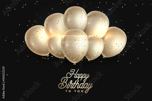 Fototapeta Naklejka Na Ścianę i Meble -  happy birthday realistic balloons background