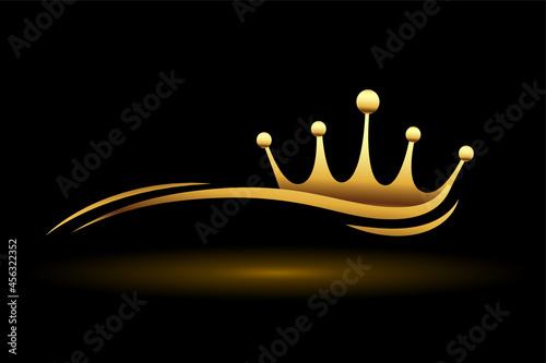 golden crown with wave line