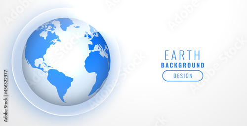 realistic blue earth on white background