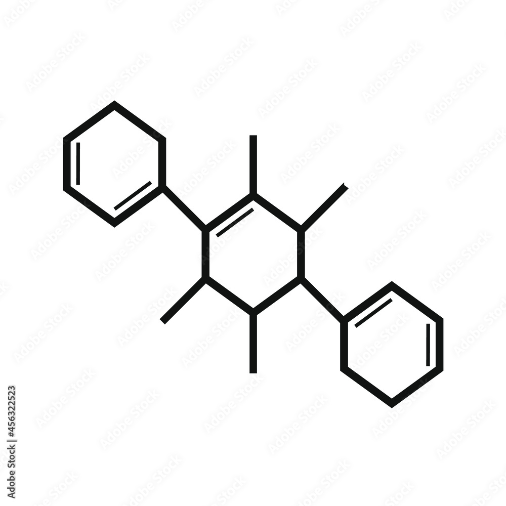 vector of three hexagons connected by lines vector of three hexagons connected by lines