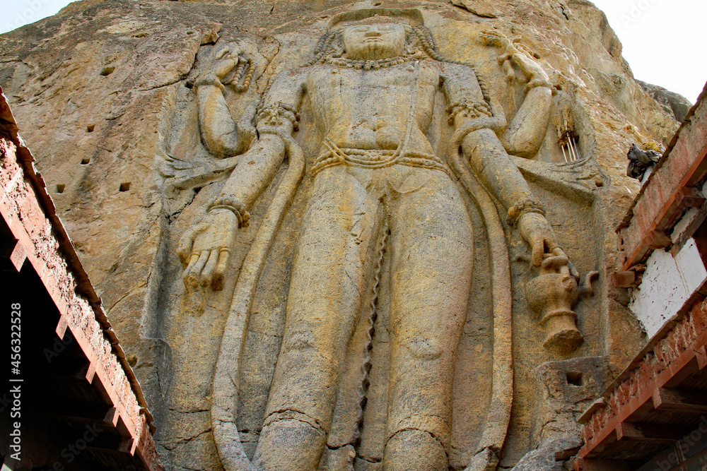 mulbekh chamba buddha statue in mulbekh monastery ladakh India