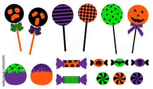 Halloween candy lollipop caramel vector illustration	