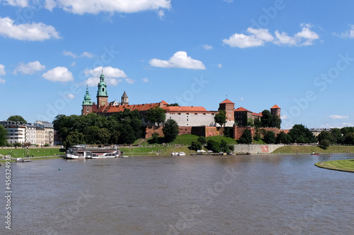 Royal castle in Kraków above the river