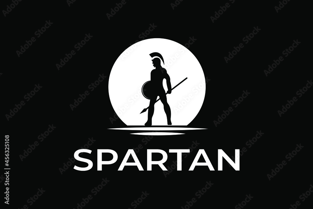 spartan logo design with movie film cinema reel
