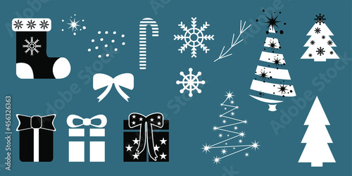 set of christmas icons