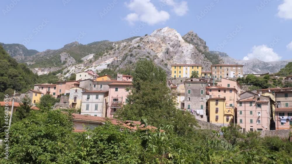 Fraction of Torano in Carrara, a Country nestled in the environment of the Marble Quarries, Tuscany - Italy Fraction of Torano in Carrara, a Country nestled in the environment of the Marble Quarries, Tuscany - Italy