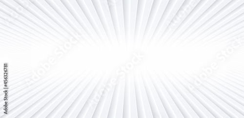 3D white background for business presentation. Abstract dynamic radial burst lines pattern. Minimalist empty striped blank BG. Halftone monochrome cover with modern digital minimal color illustration © Cobalt