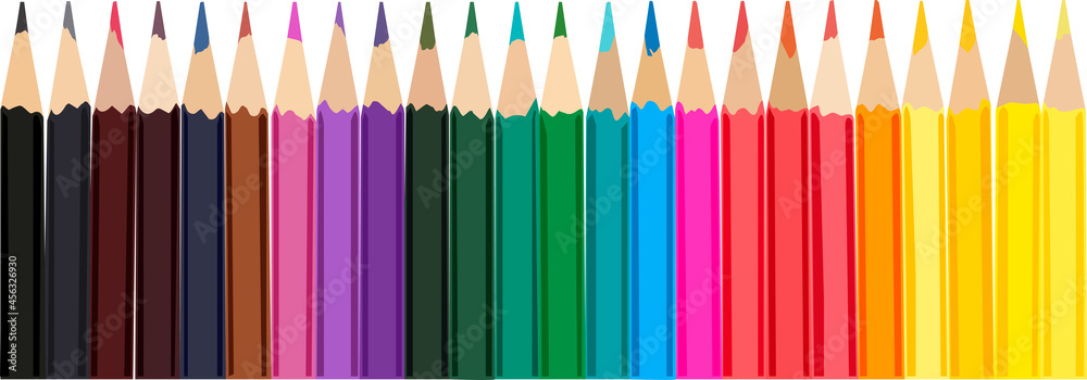 Obraz premium Colored pencils. Isolated on white. Vector