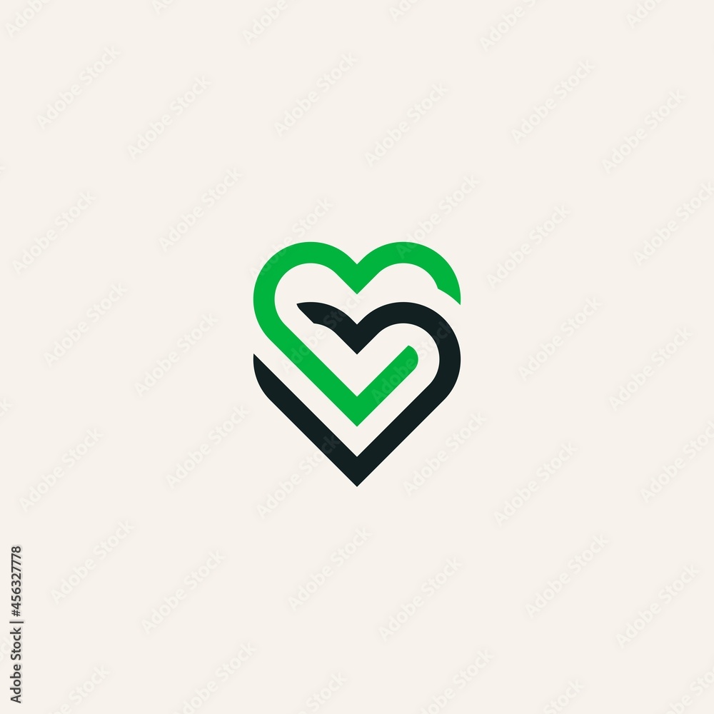 abstract logo two hearts hugging each other, taking care. abstract logo two hearts hugging each other, taking care.