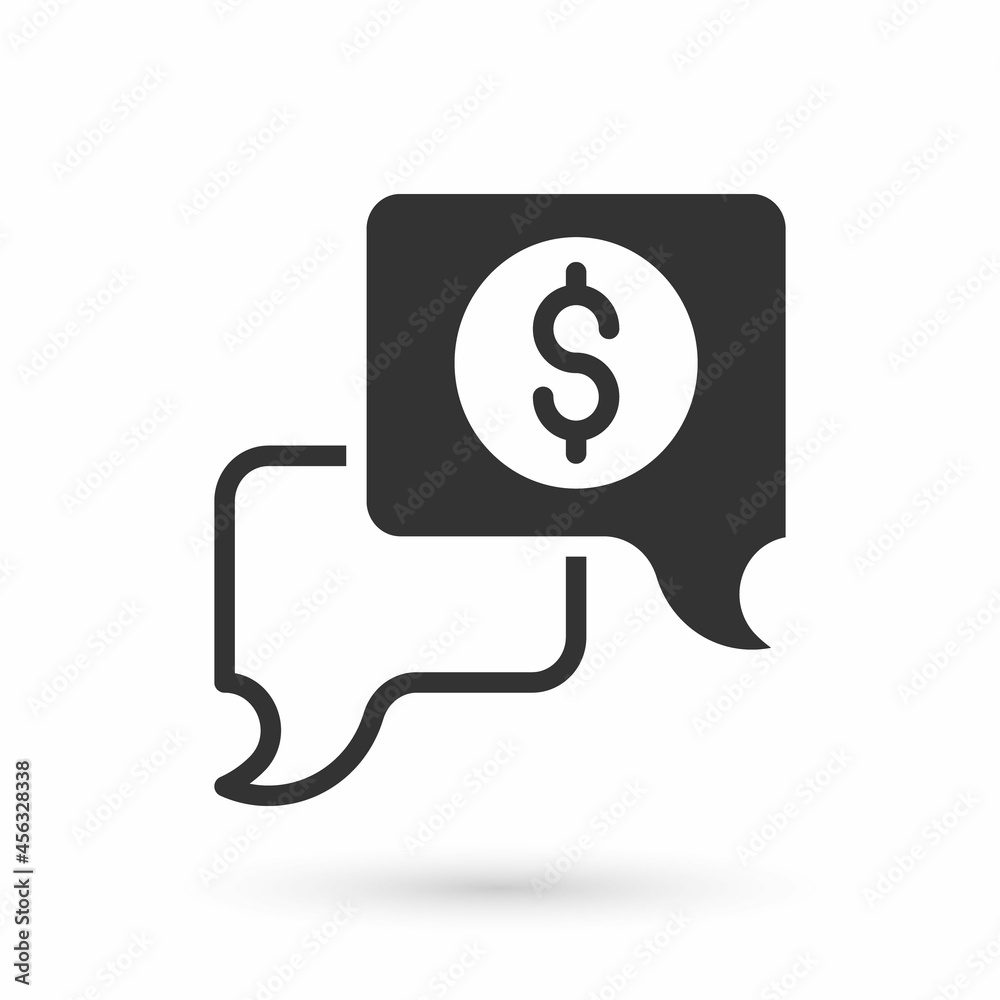 Grey Business negotiations icon isolated on white background. Team work process. Business management teamwork meeting and brainstorming. Vector