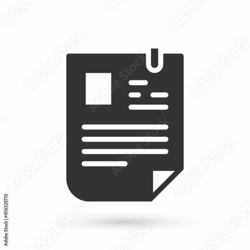 Grey Resume icon isolated on white background. CV application. Searching professional staff. Analyzing personnel resume. Vector