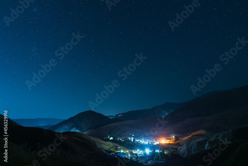 Starry landscape. Suburbs of Bishkek Kyrgyzstan