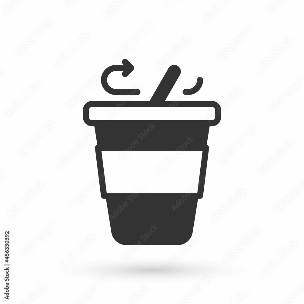 Grey Coffee cup to go icon isolated on white background. Vector Grey Coffee cup to go icon isolated on white background. Vector