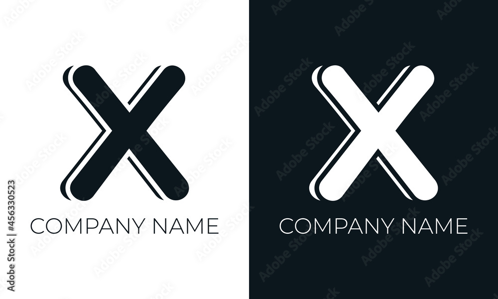 Obraz premium Initial letter x logo vector design template. Creative modern trendy x typography and black colors.