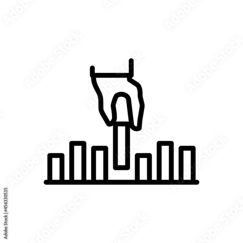 Black line icon for initiative