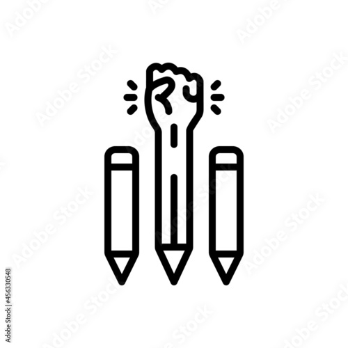 Black line icon for initiative