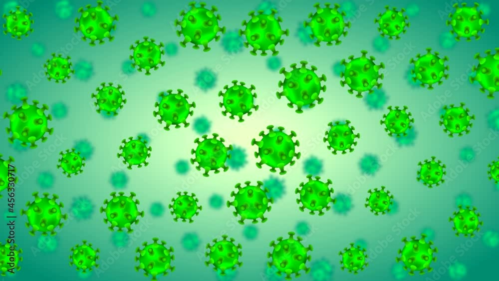 Abstract background with viruses, with shimmering gradient fill shell. Animation of the drawn elements of the body viral disease. Abstract background with viruses, with shimmering gradient fill shell. Animation of the drawn elements of the body viral disease.