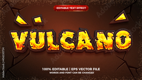 Vulcano red fire 3d editable text effect