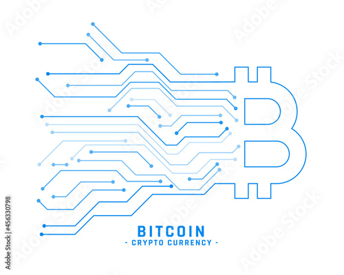 cryptocurrency bitcoin background with circuit lines