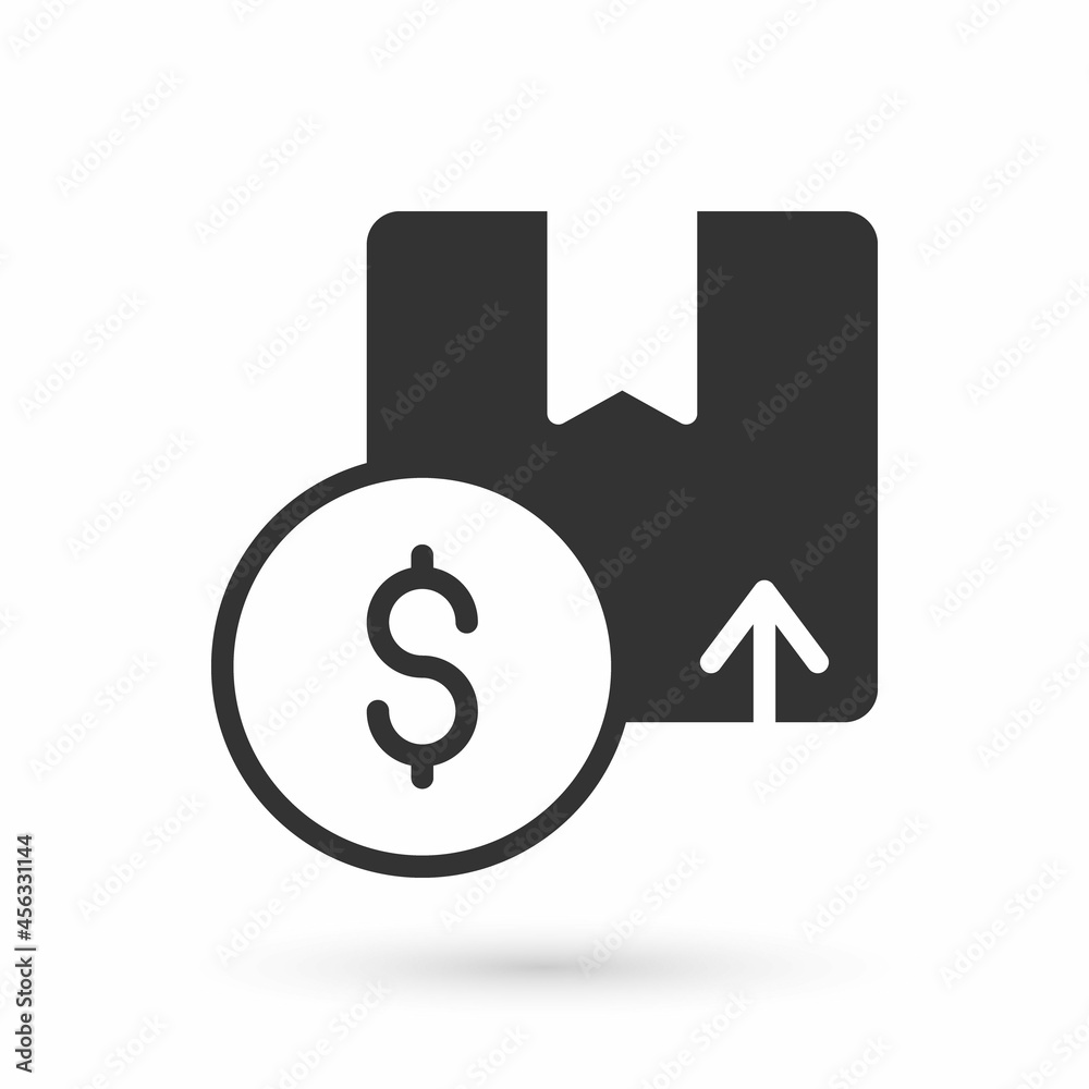 Grey Carton cardboard box icon isolated on white background. Box, package, parcel sign. Delivery and packaging. Vector Grey Carton cardboard box icon isolated on white background. Box, package, parcel sign. Delivery and packaging. Vector