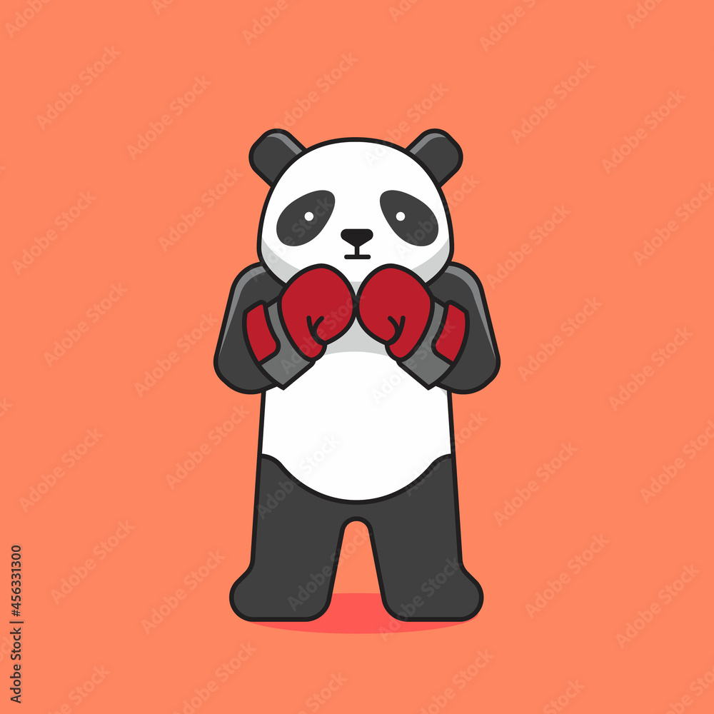 Cute Panda Boxing Vector
