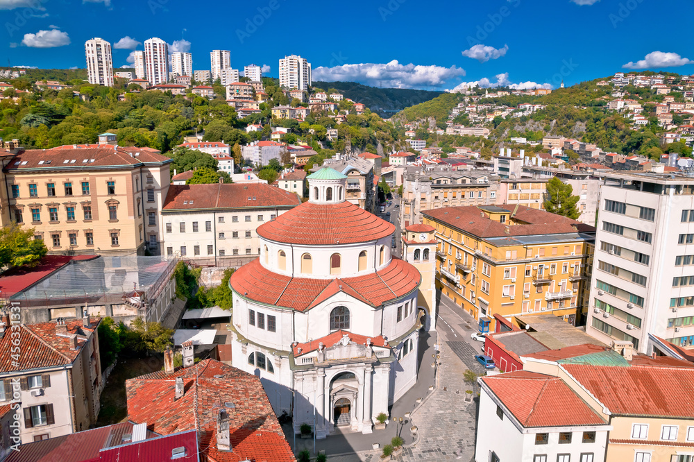 City of Rijeka saint Vid cathedral aerial view