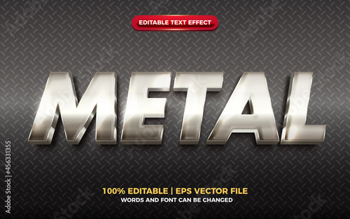 Steel metal 3d editable text silver metal modern 3d Editable text effecteffect