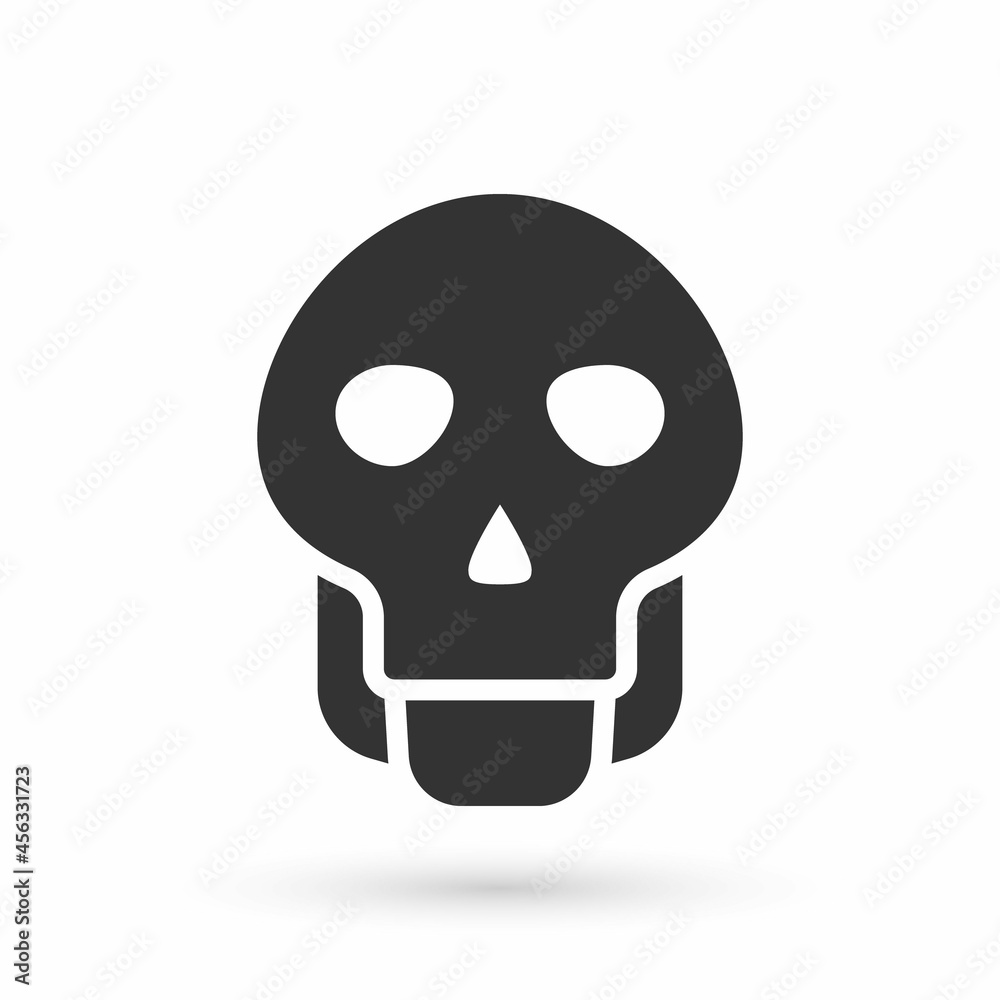 Grey Skull icon isolated on white background. Happy Halloween party. Vector Grey Skull icon isolated on white background. Happy Halloween party. Vector