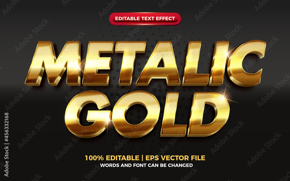 Metalic gold shiny 3d editable text effect Metalic gold shiny 3d editable text effect